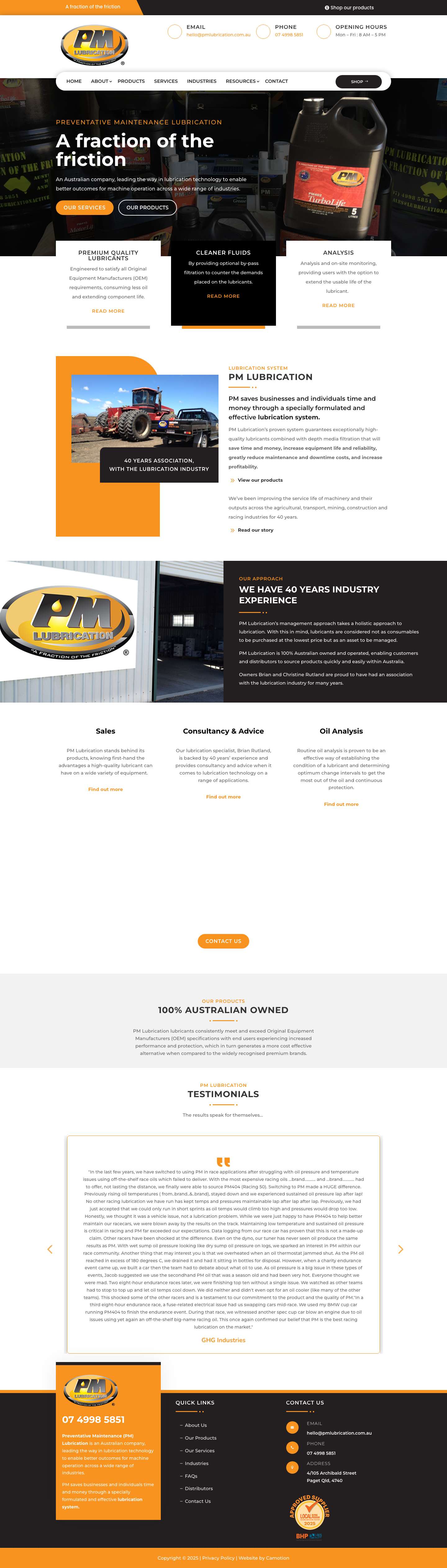 PM Lubrication | A fraction of the friction - Full Screenshot