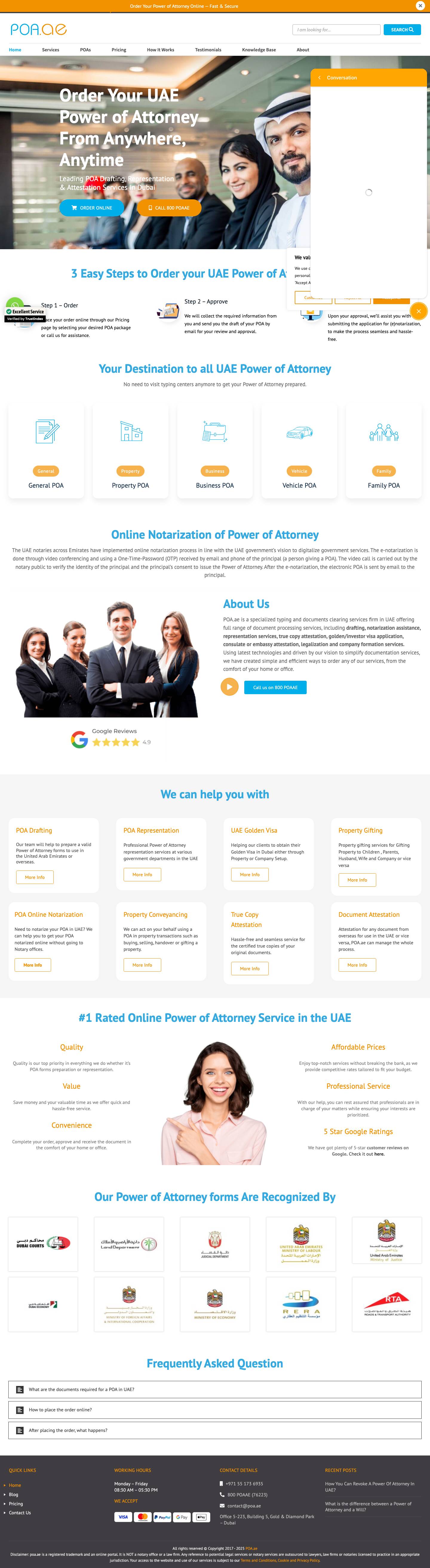 POA Dubai, Power of Attorney Dubai | Online POA Services UAE - Full Screenshot