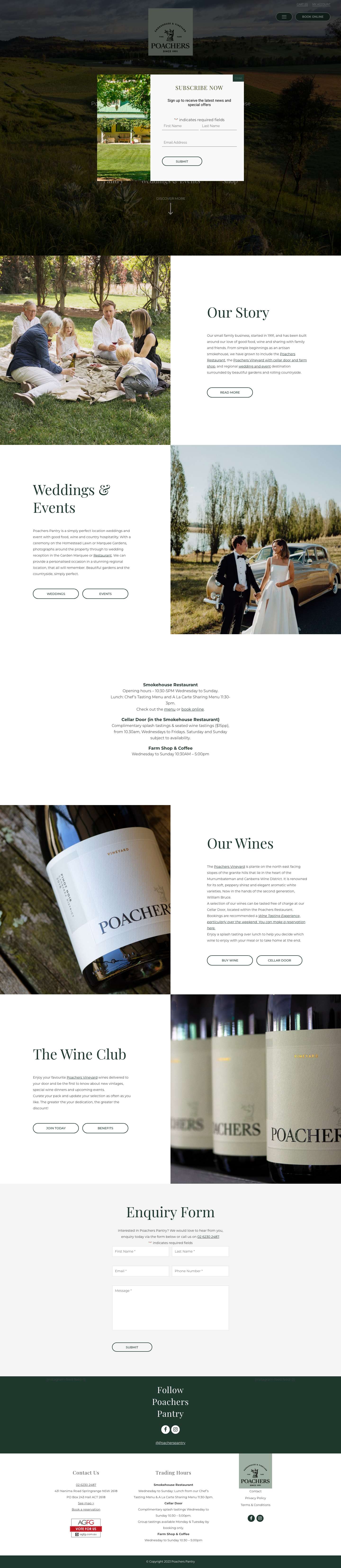 Poachers Pantry | Smokehouse and Vineyard - Full Screenshot