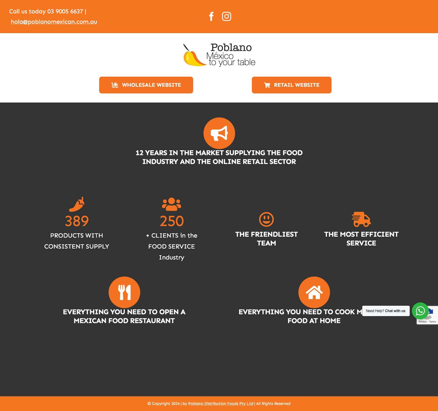 Poblano Distribution Foods Pty Ltd - México to your table - Full Screenshot