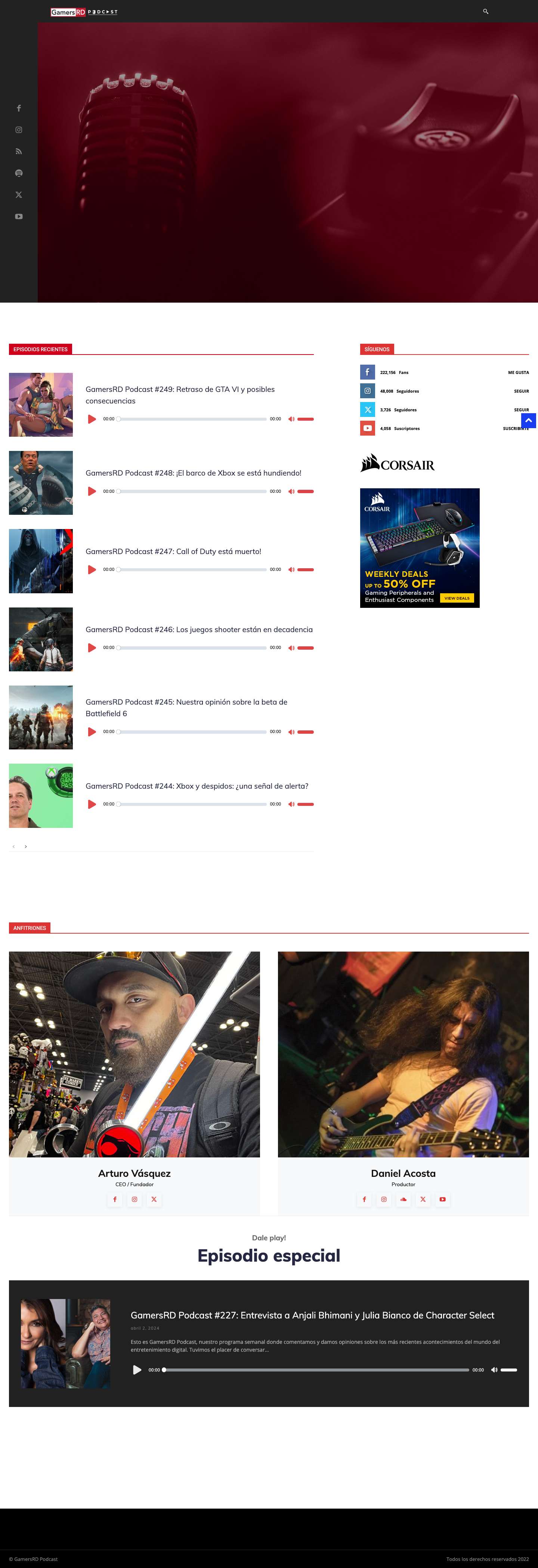 Inicio - GamersRD Podcast - Full Screenshot