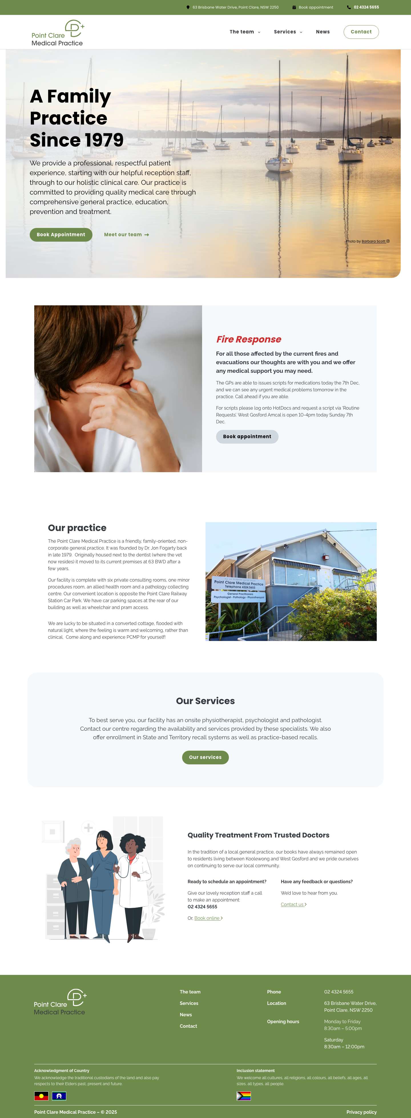 Home - Point Clare Medical Practice - Full Screenshot