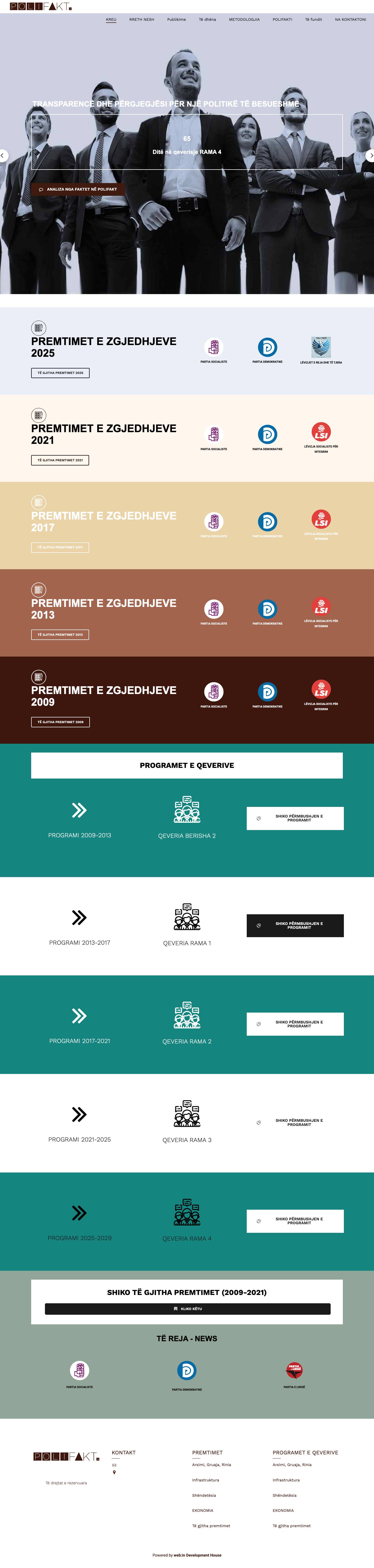 Polifakt – Matja e besueshmërisë së premtimeve dhe përmbushjes së programeve qeverisëse - Full Screenshot