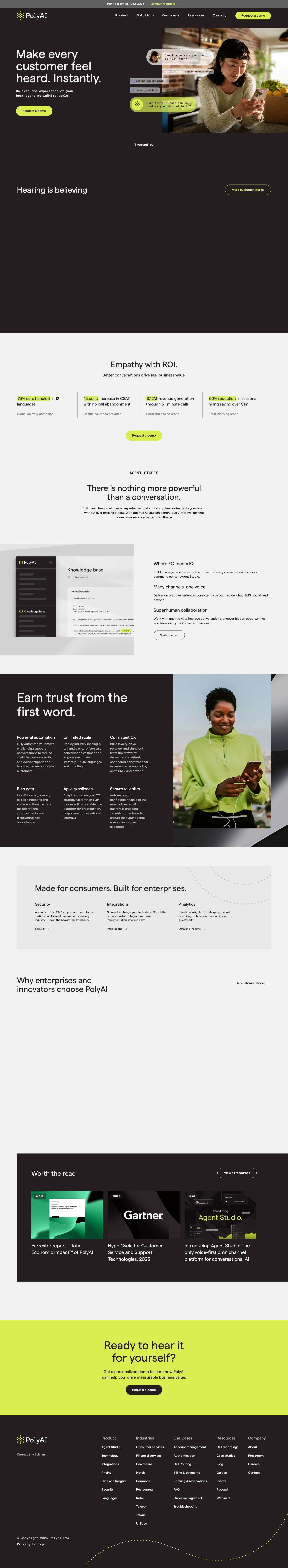 PolyAI : The world's most lifelike voice AI agents - Full Screenshot