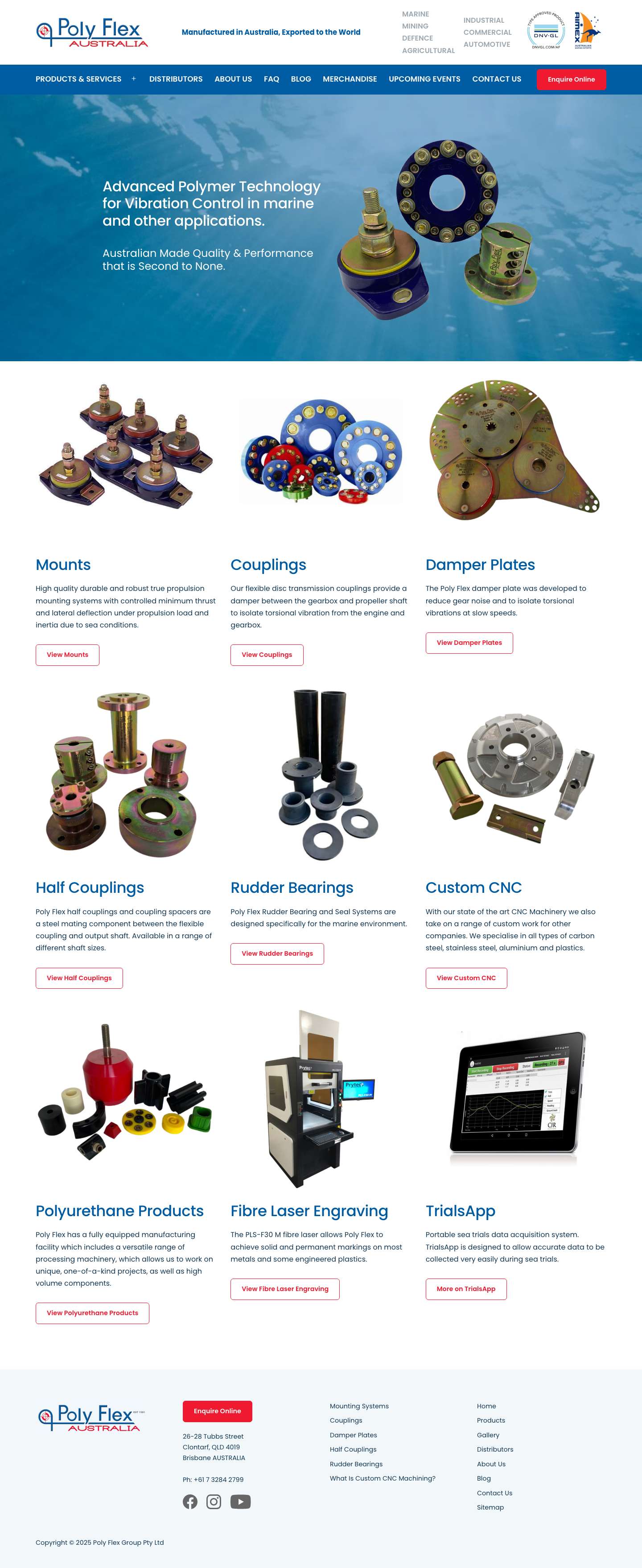 Damper Plate Suppliers, Mount Suppliers | Poly Flex AustraliaFacebookInstagram - Full Screenshot