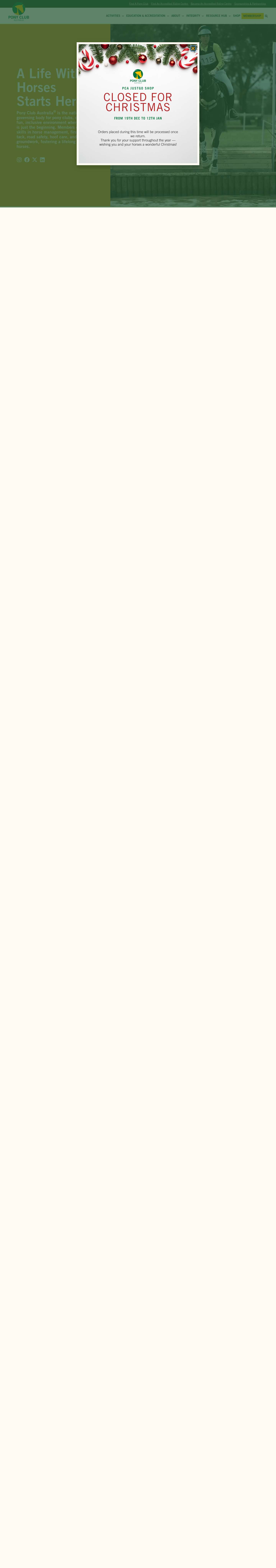 Pony Club Australia | A Life With Horses Starts Here - Full Screenshot