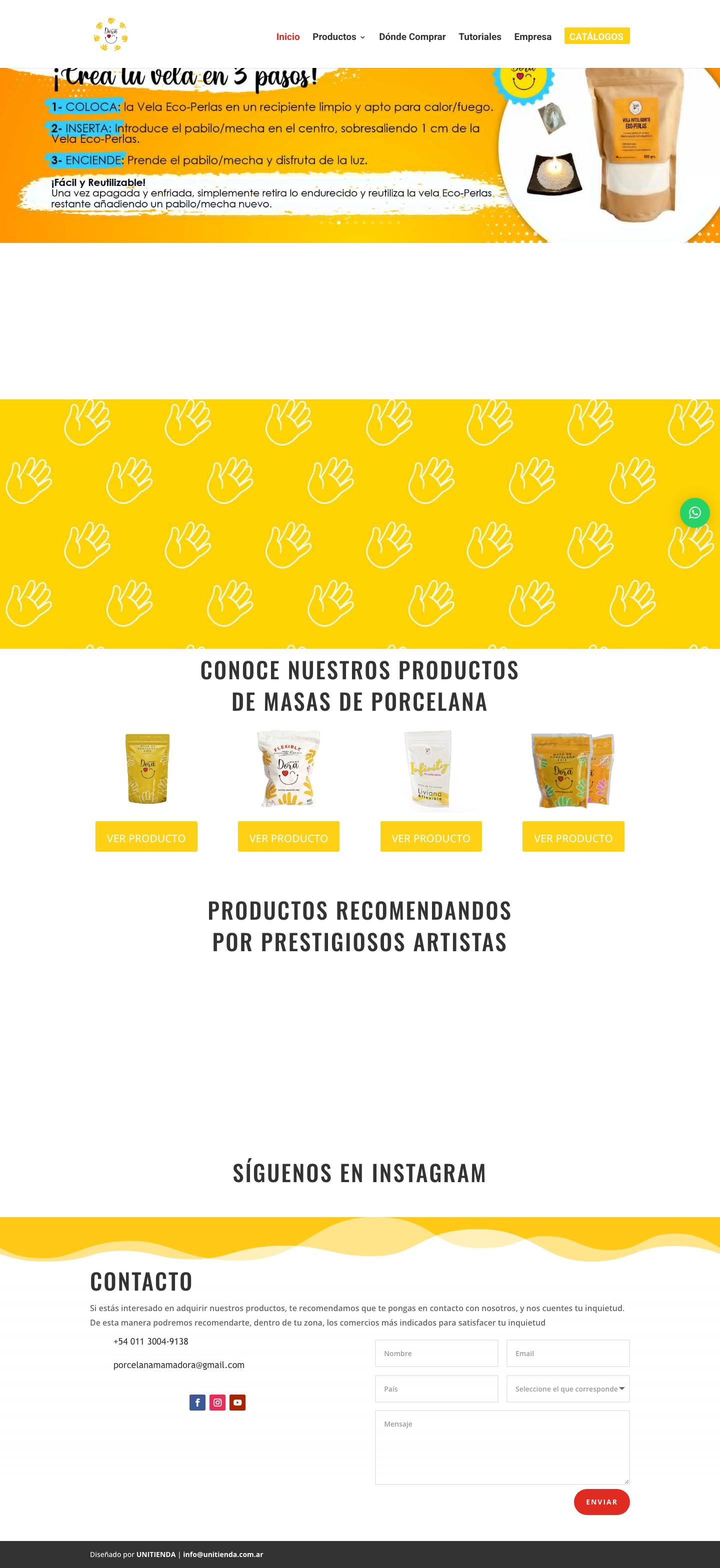 Porcelana Mamá Dora | La masa elegida por los prestigiosos artistas - Full Screenshot