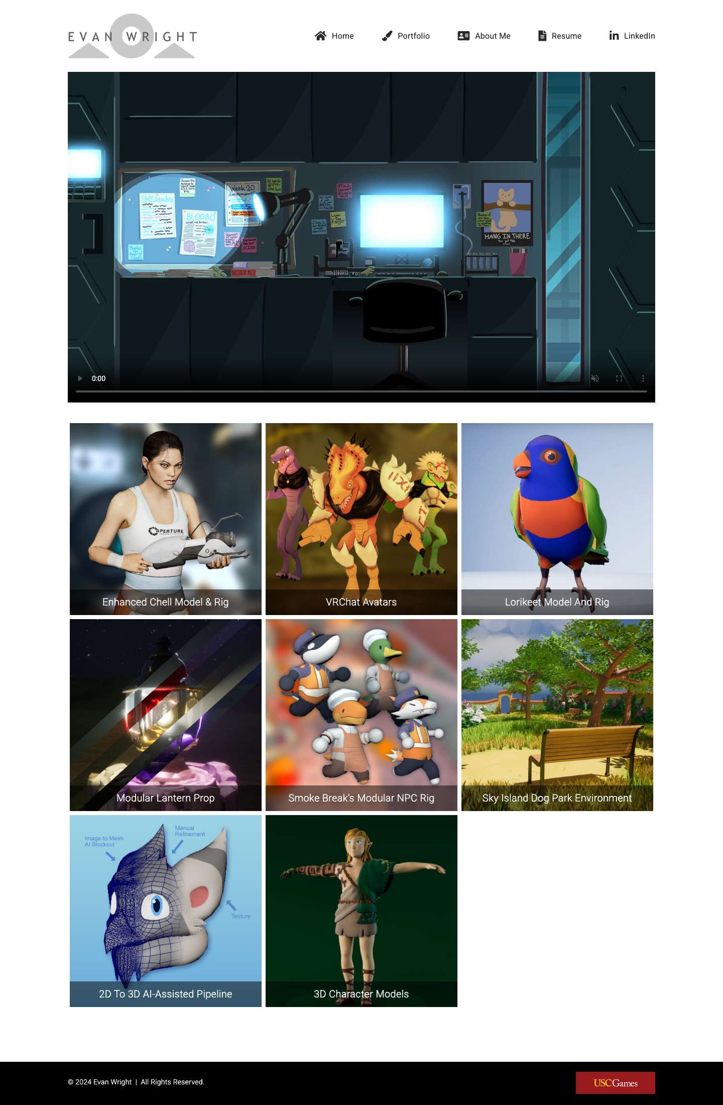 Evan Wright's Portfolio - Full Screenshot