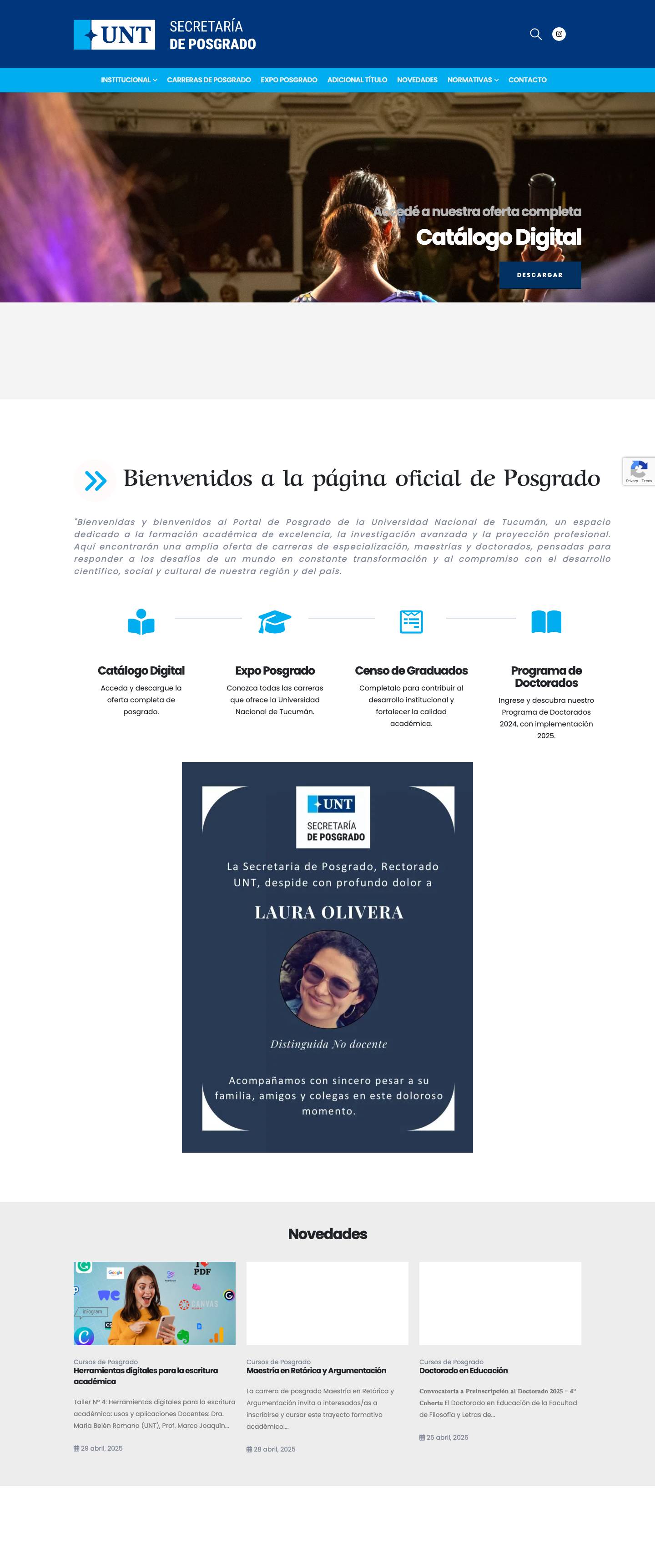 Secretaría de Posgrado – Universidad Nacional de Tucumán – Conocé la oferta de posgrado que tiene la UNT - Full Screenshot