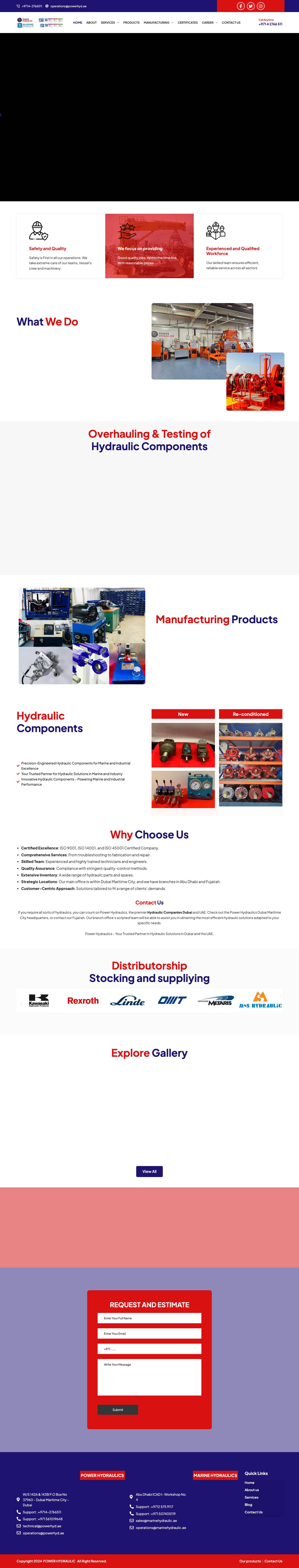 Hydraulic Companies Dubai, UAE | Power Hydraulics Dubai - Full Screenshot
