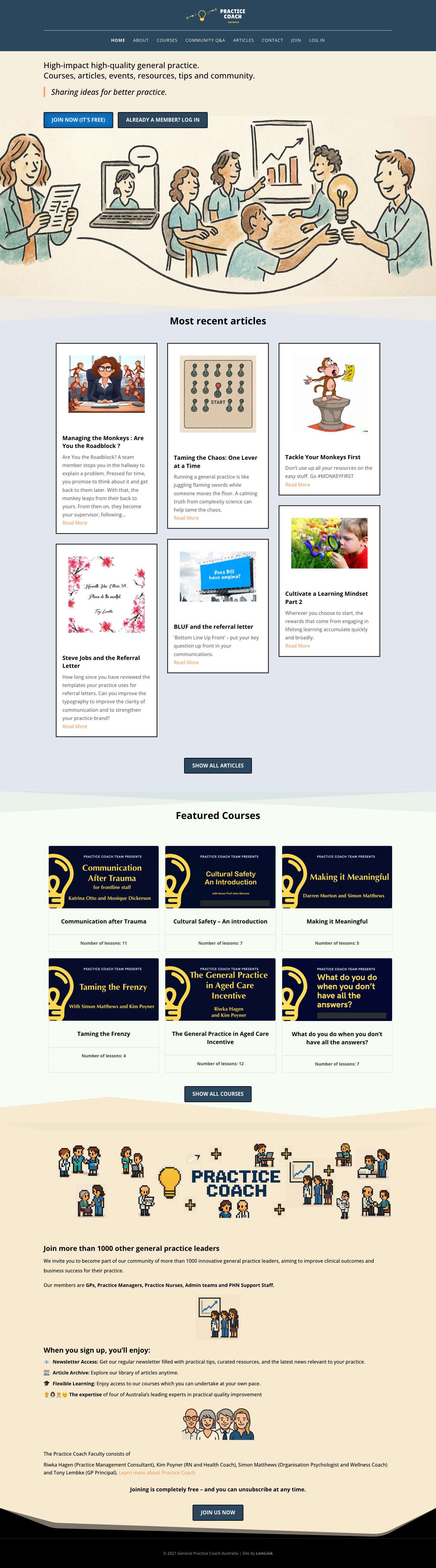 Practice Coach | Supporting High Quality High Impact General Practice - Full Screenshot