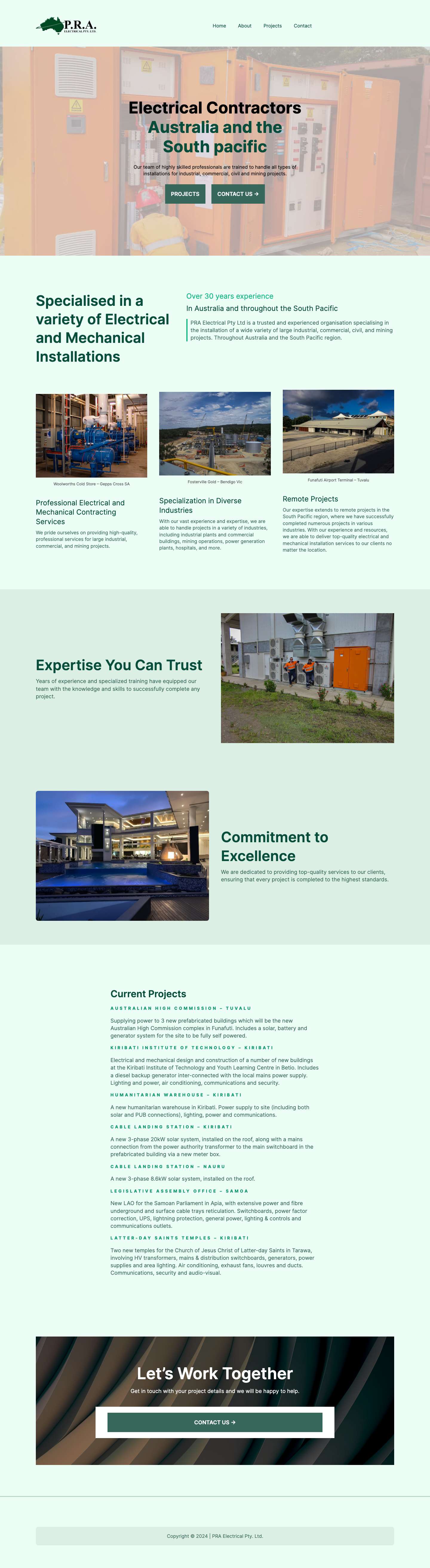 PRA Electrical Pty. Ltd. – Just another WordPress site - Full Screenshot