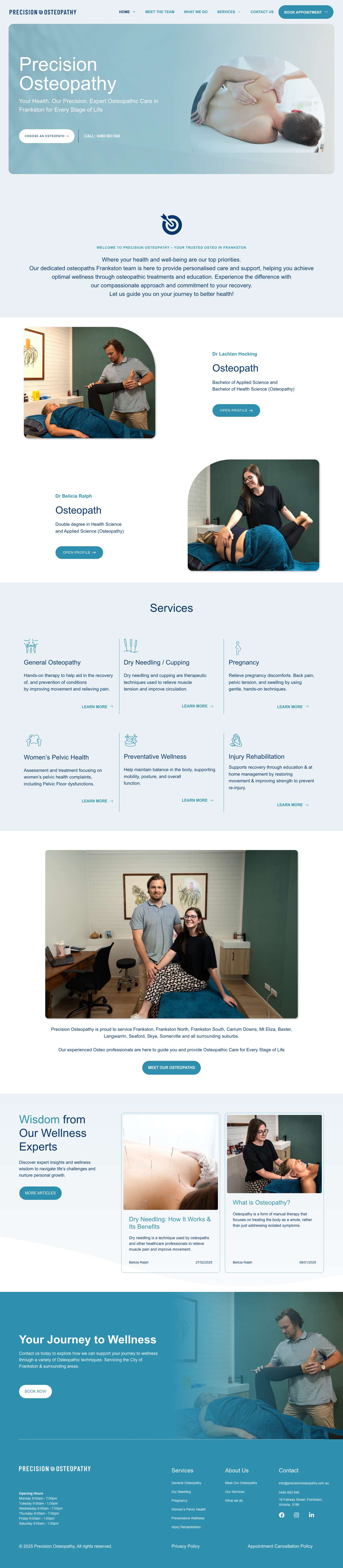 Osteo Frankston | Precision Osteopathy: Quality Care for You - Full Screenshot