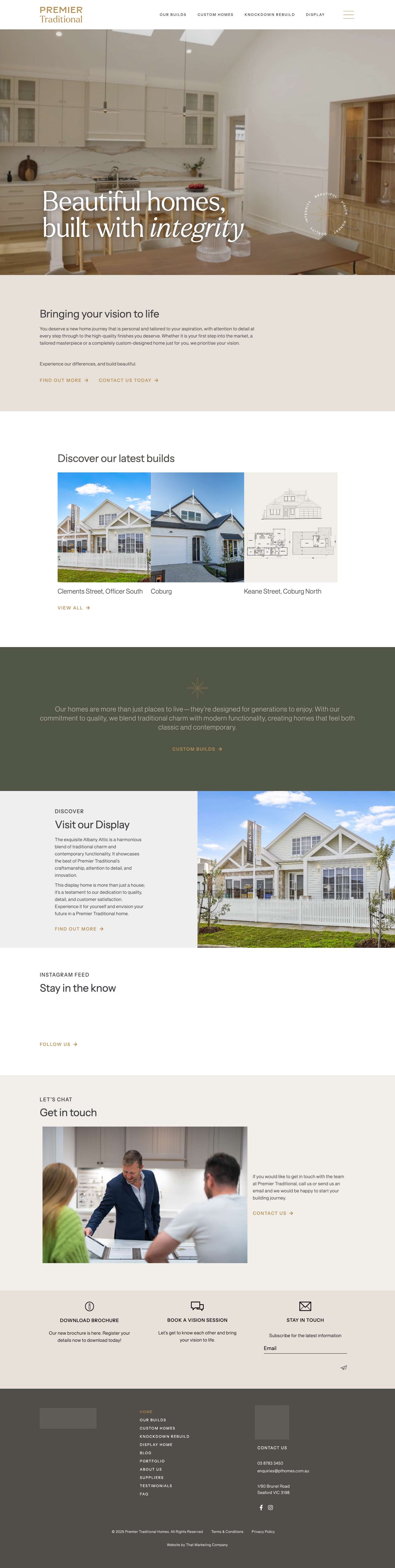 Premier Traditional Homes - Melbourne Leading Home Builder and Design - Full Screenshot