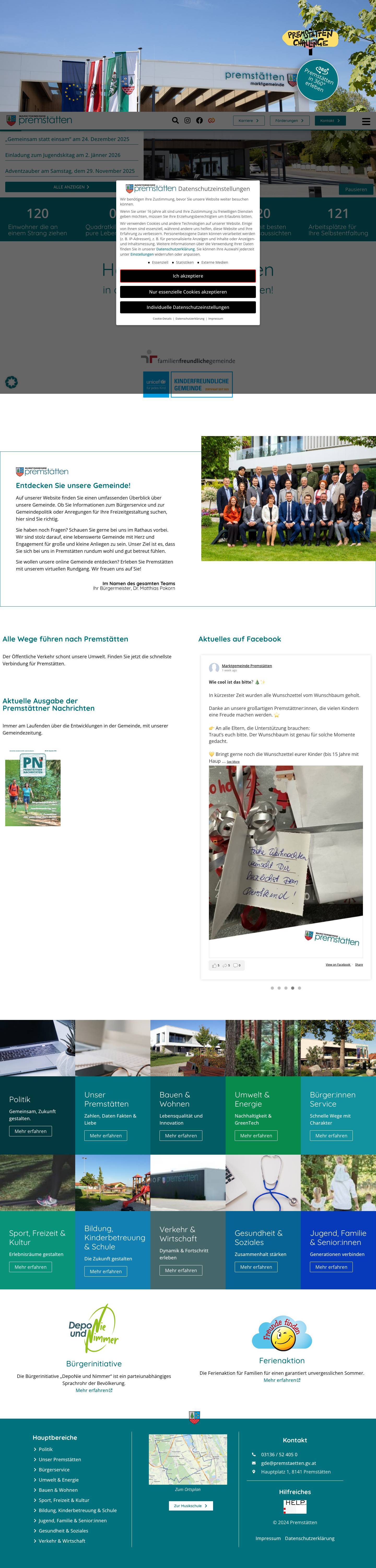 Marktgemeinde Premstätten - Herzlich WillkommenComments Box SVG icons - Full Screenshot