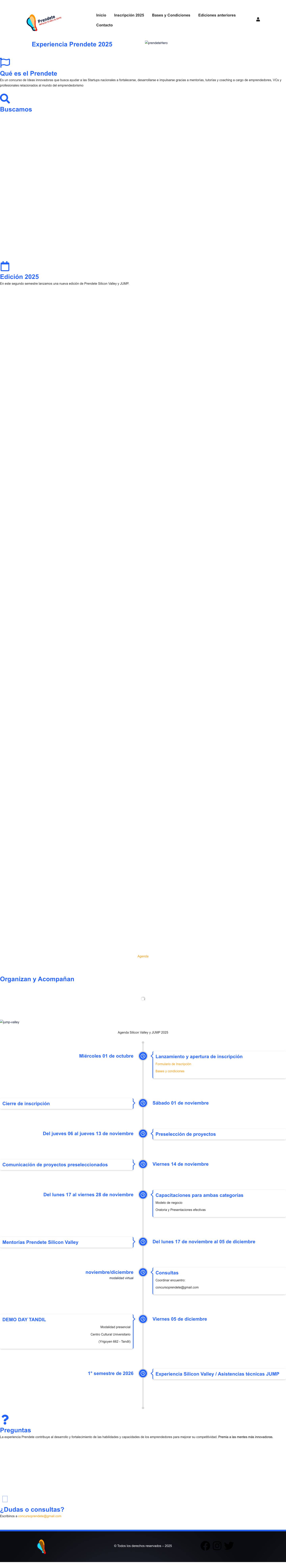 Prendete – Ideas Innovadoras – Ayudamos a las startups nacionales a desarrollarse - Full Screenshot