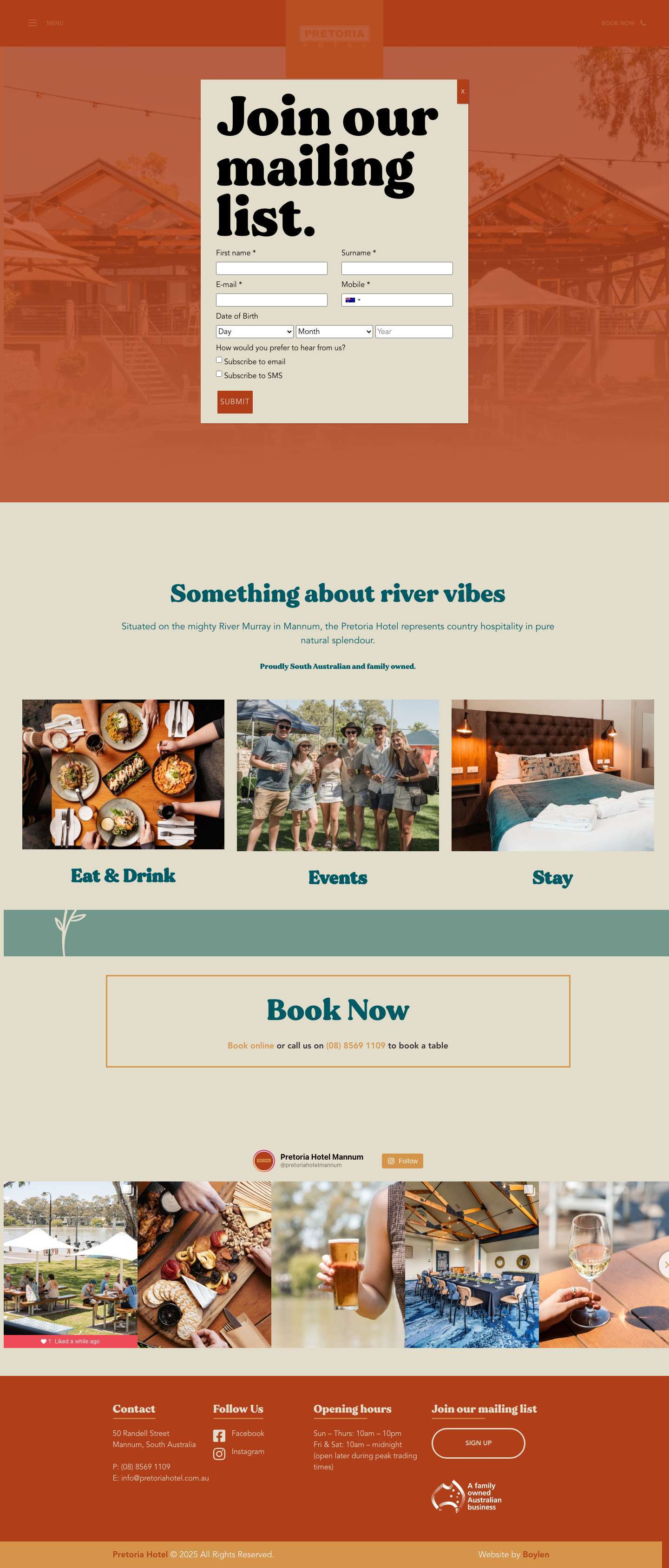 Home - Pretoria Hotel - Take A Trip Out. Go On, You'll Enjoy It! - Full Screenshot