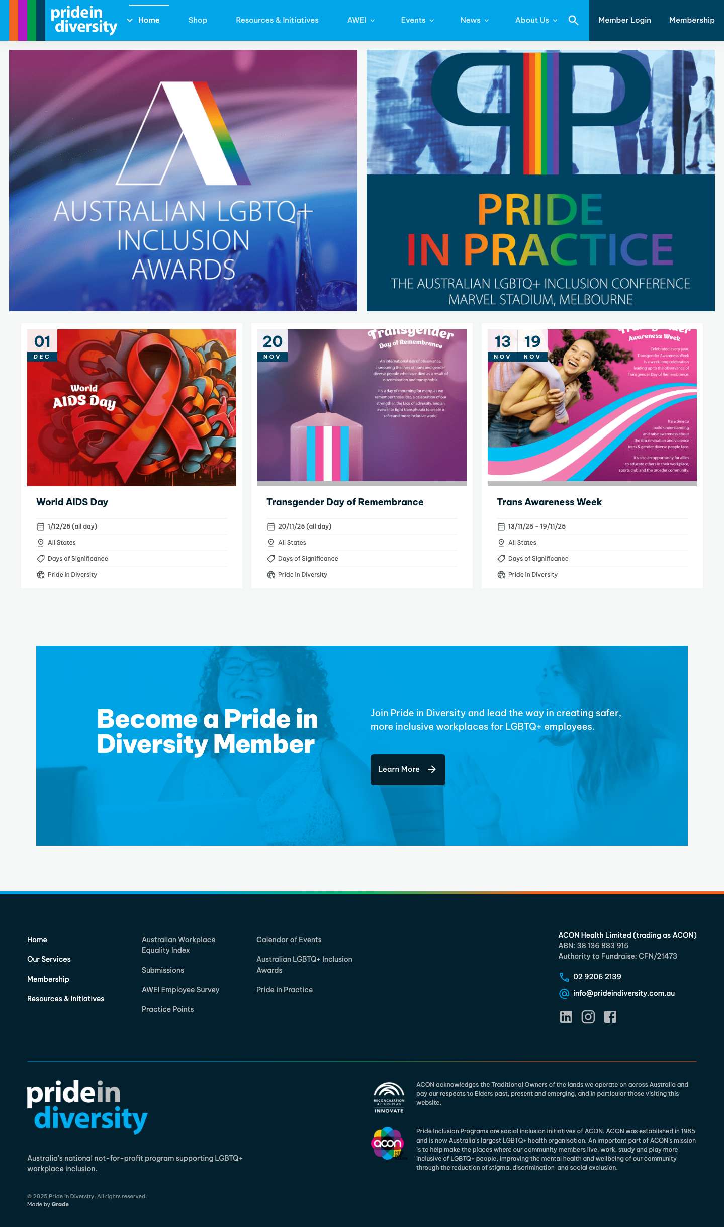 Home - Pride in Diversity - Full Screenshot