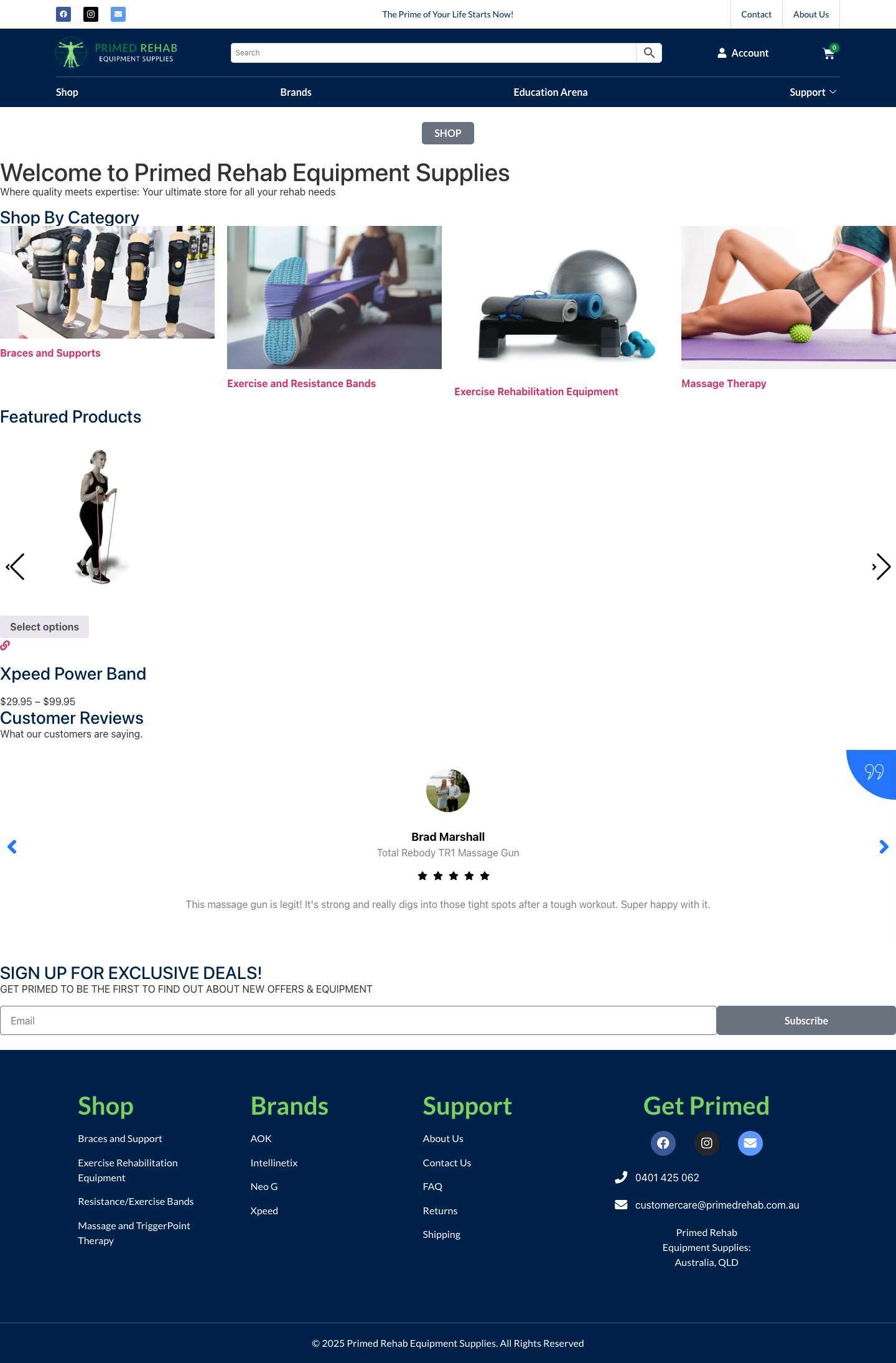 Primed Rehab Equipment Supplies - Full Screenshot