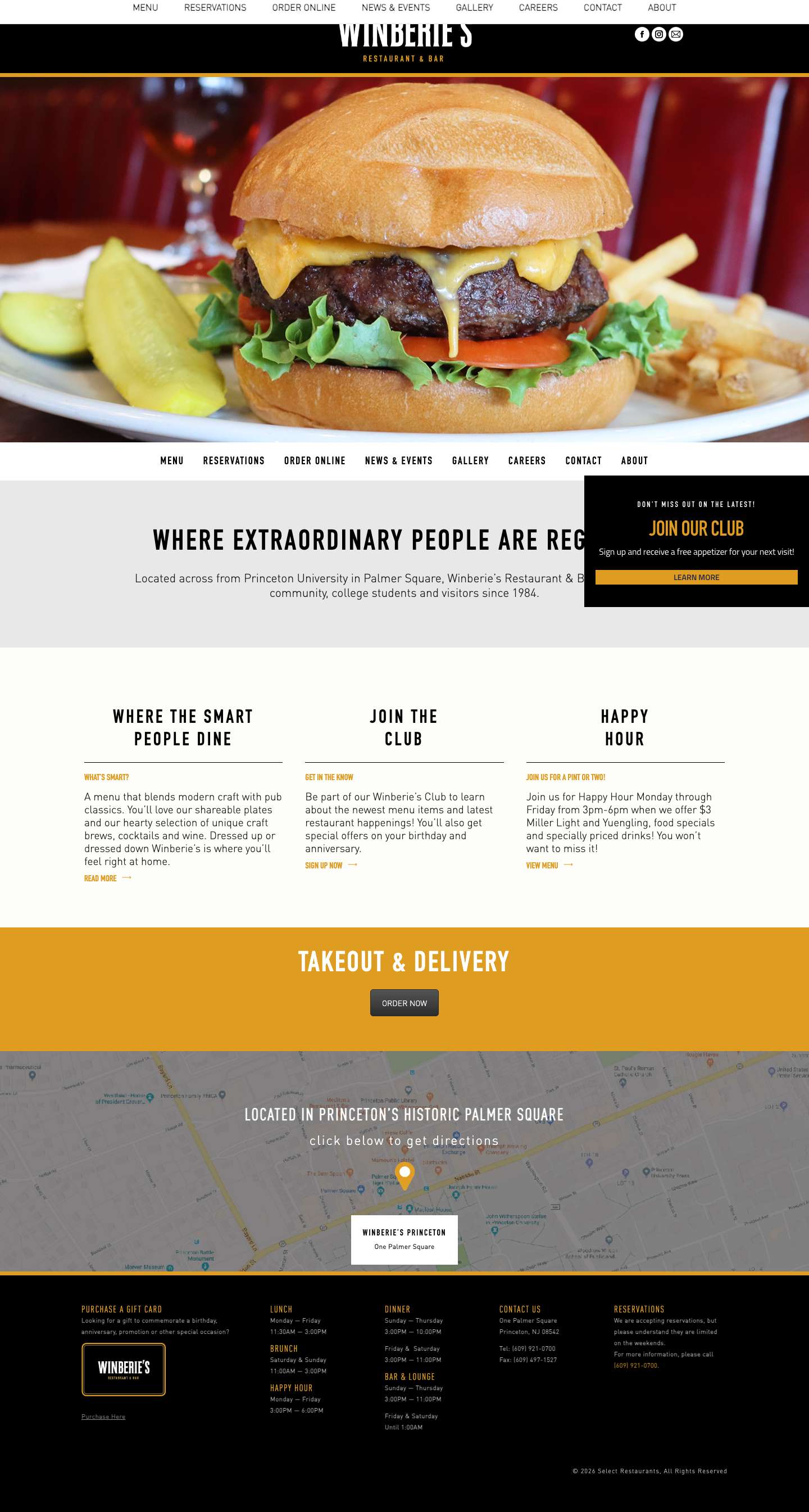 Winberie's Restaurant & Bar in Princeton, New Jersey - Full Screenshot