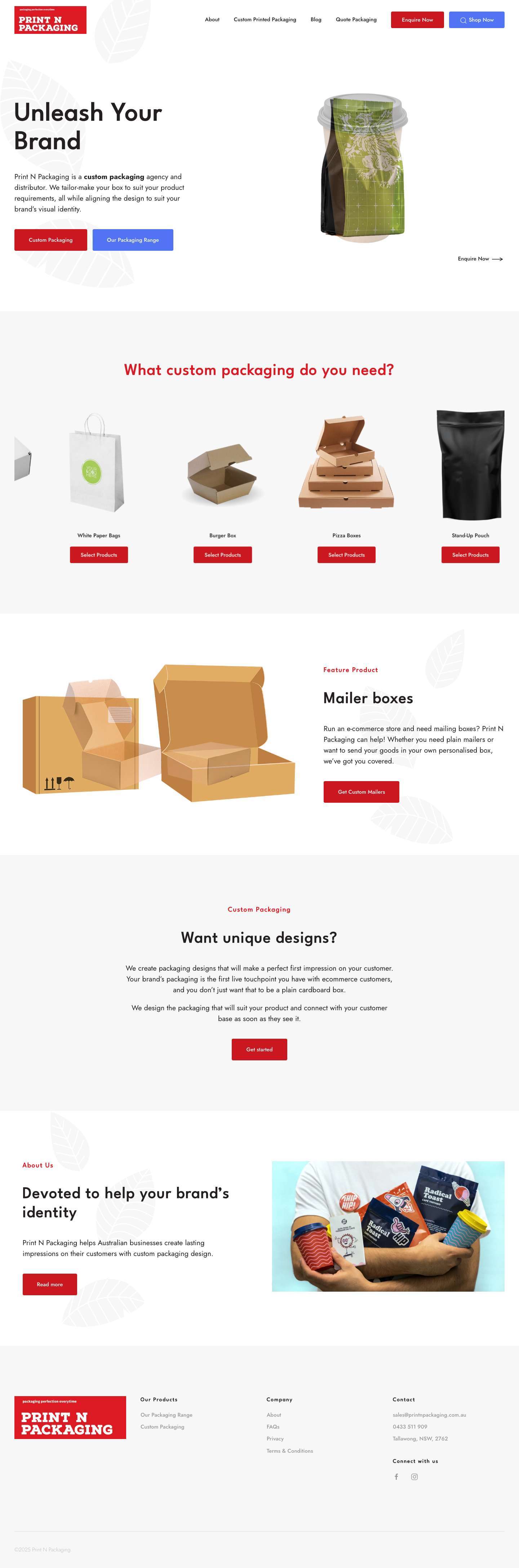 Custom Printed Boxes | Print N Packaging Solutions - Full Screenshot