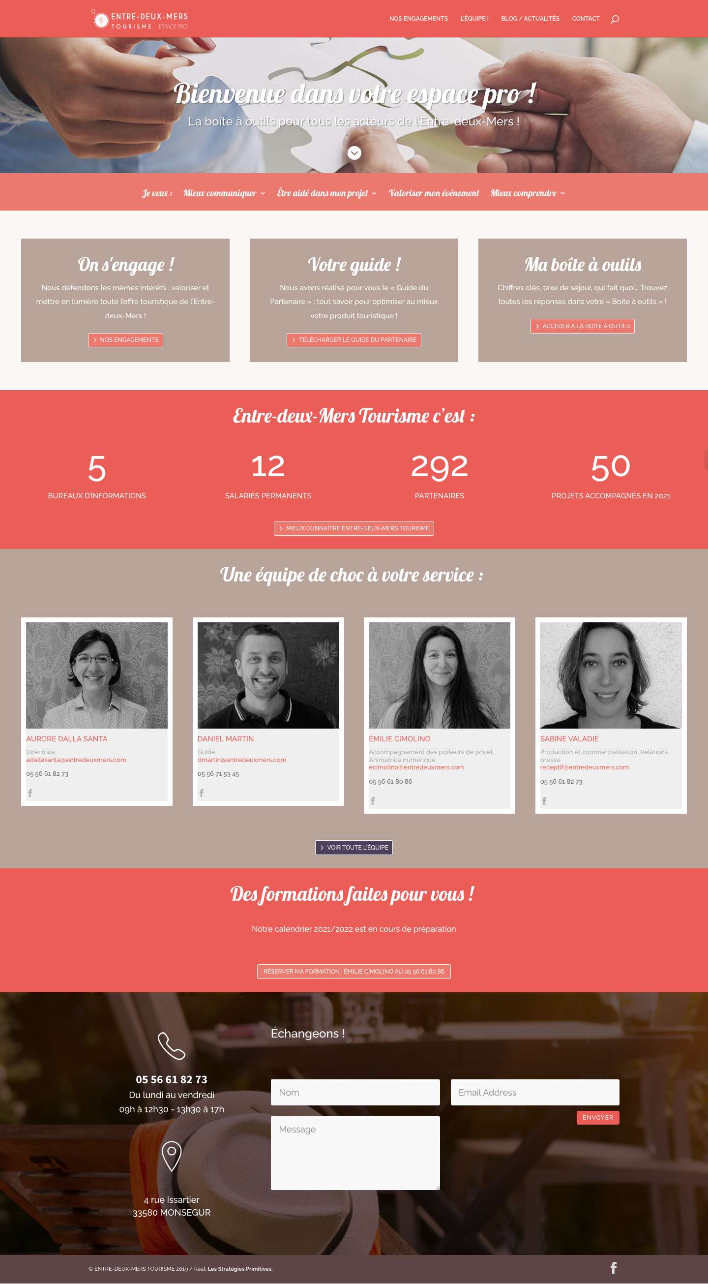L'espace pro d'Entre-deux-Mers Tourisme : ma boite à outils - Full Screenshot