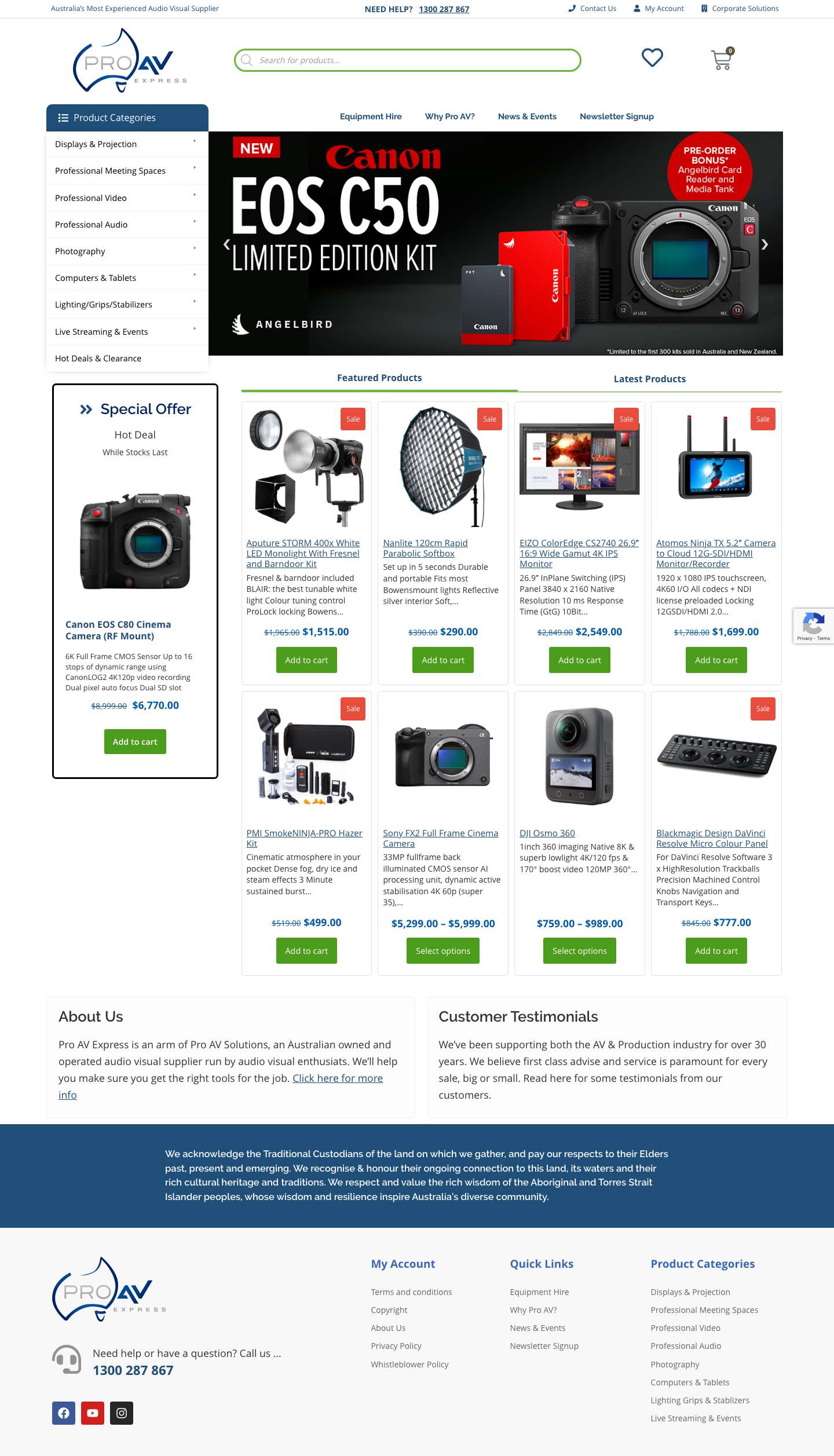 Pro AV Express - Australia’s Audio Visual Experts - Full Screenshot