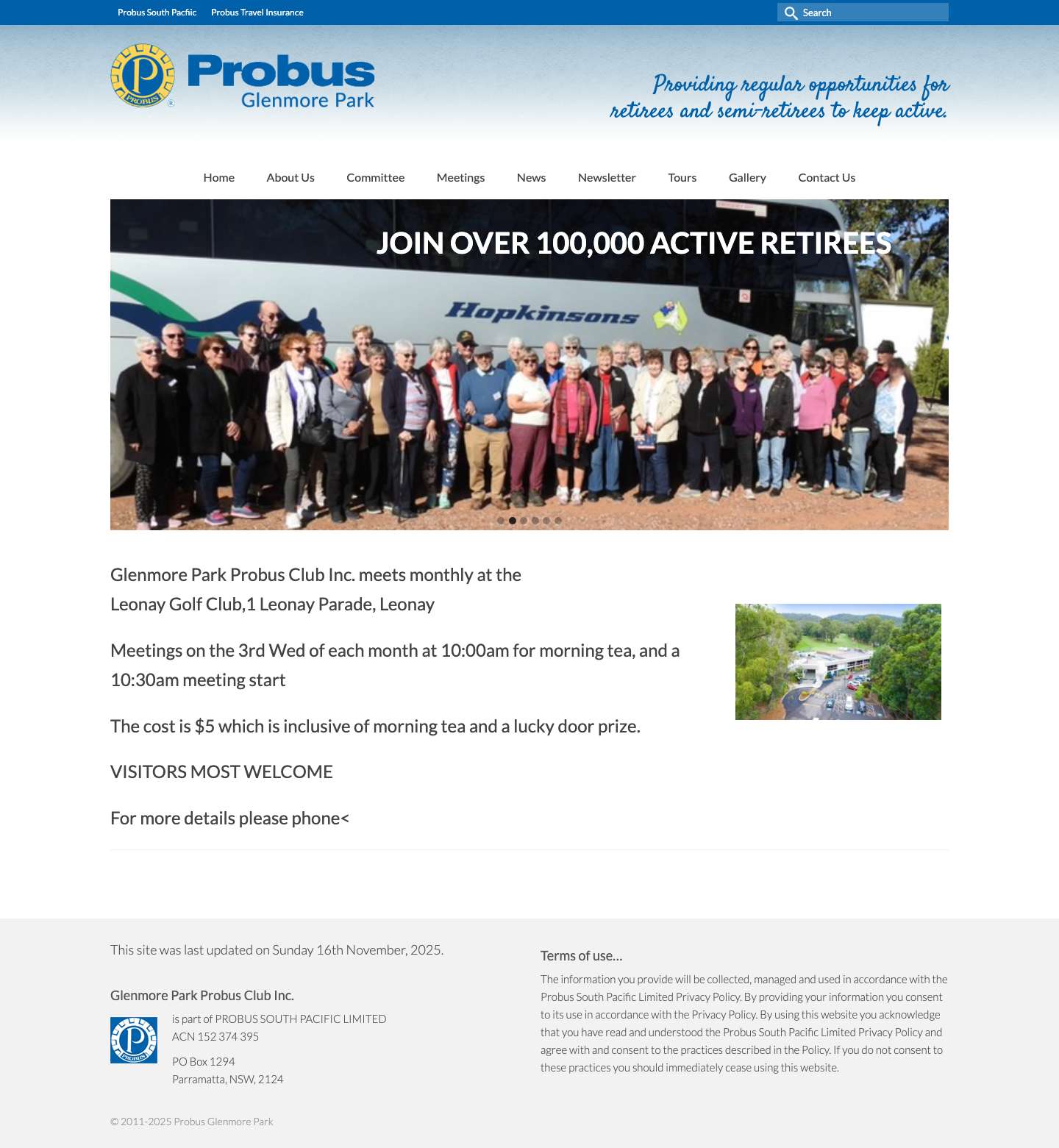 Probus Glenmore Park – Part of Probus South Pacific - Full Screenshot
