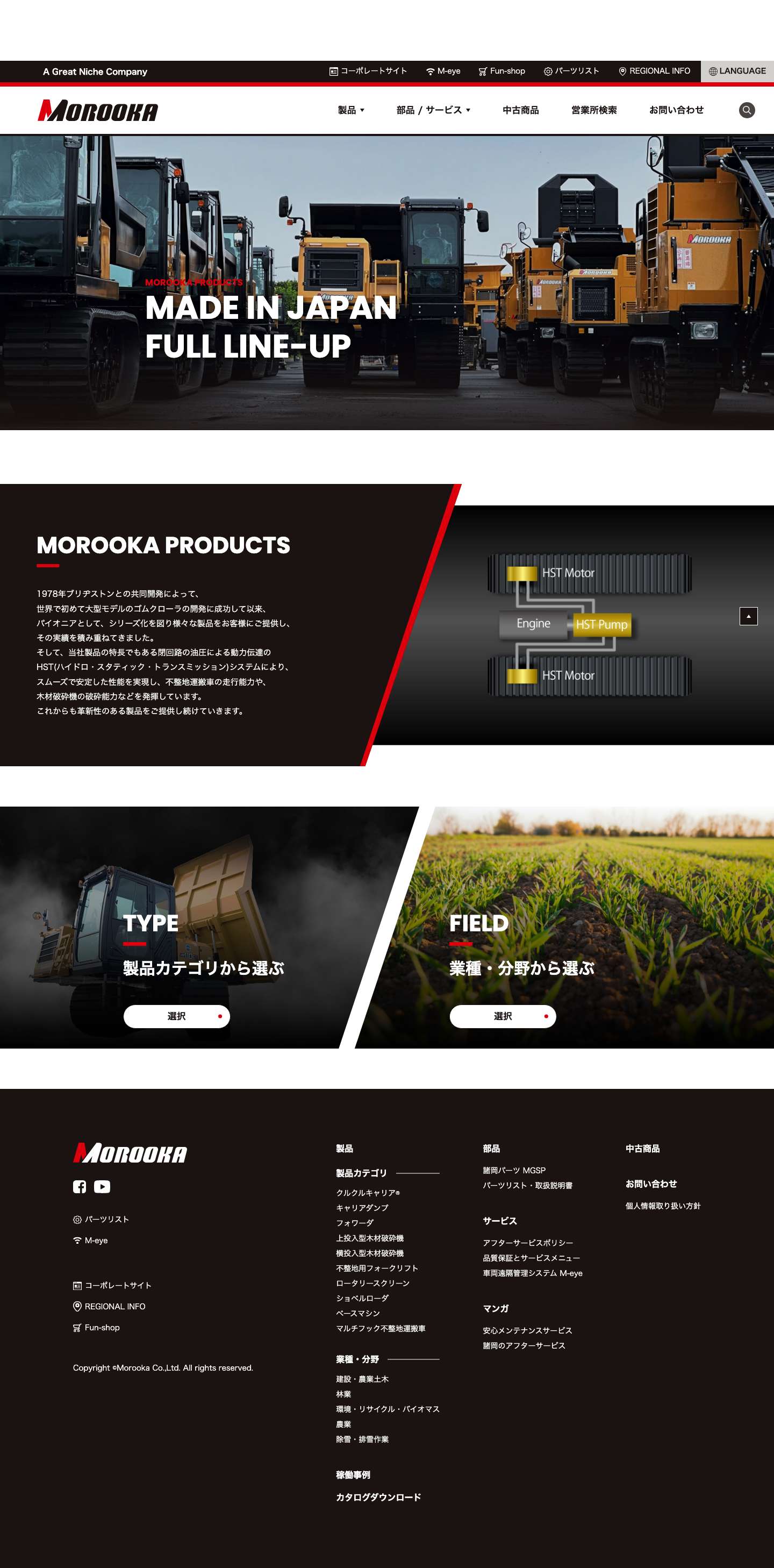 諸岡｜製品サイト（日本） - - Full Screenshot