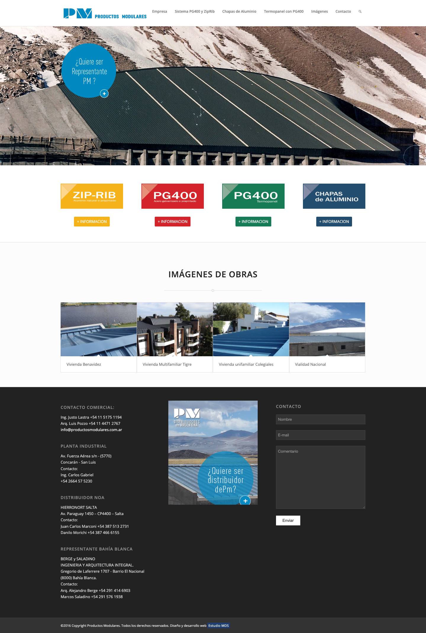 Productos Modulares – Sistemas de Cubiertas y Revestimientos - Full Screenshot