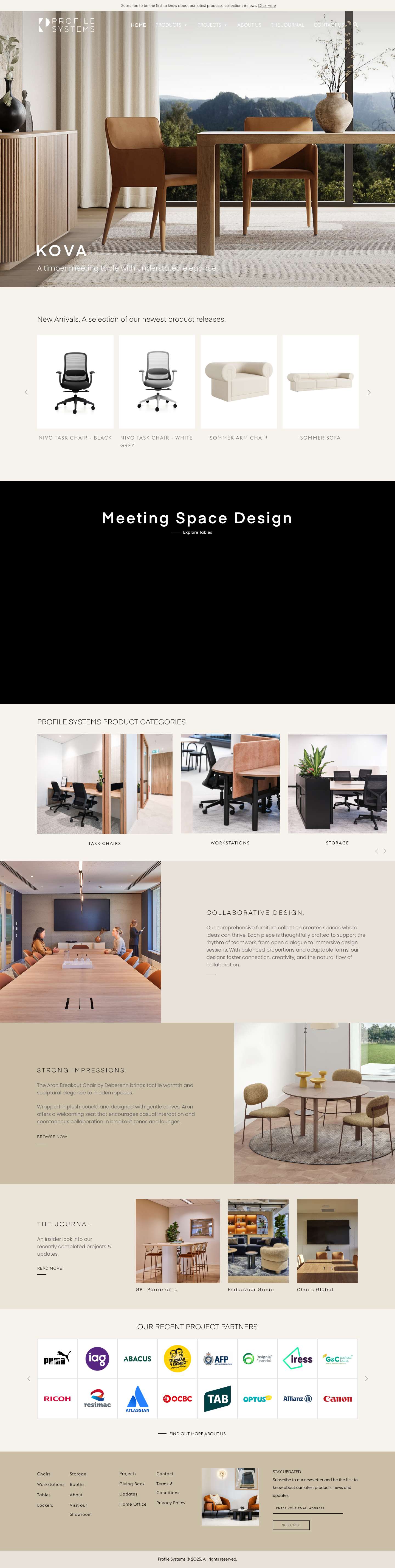 Commercial Furniture - Profile Systems - Full Screenshot