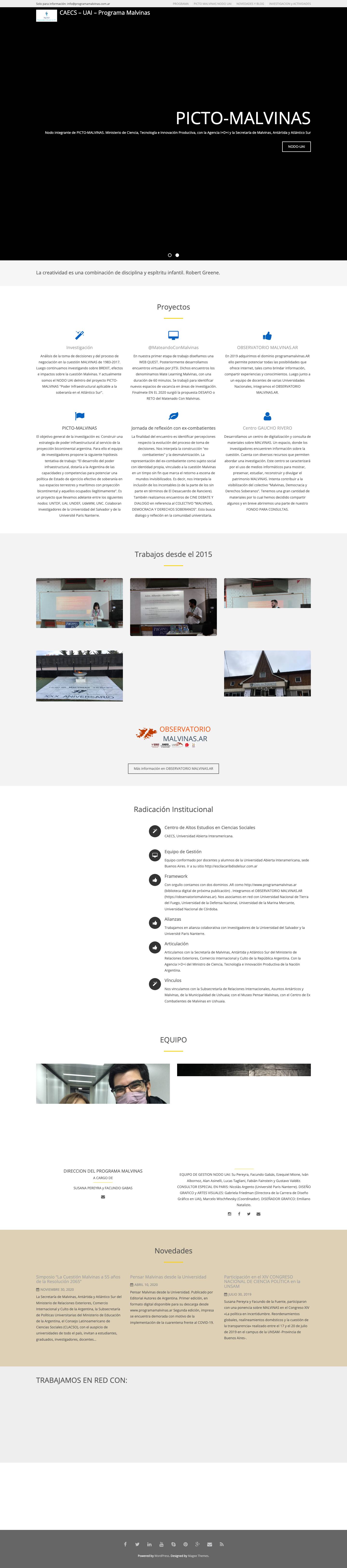 CAECS – UAI – Programa Malvinas - Full Screenshot