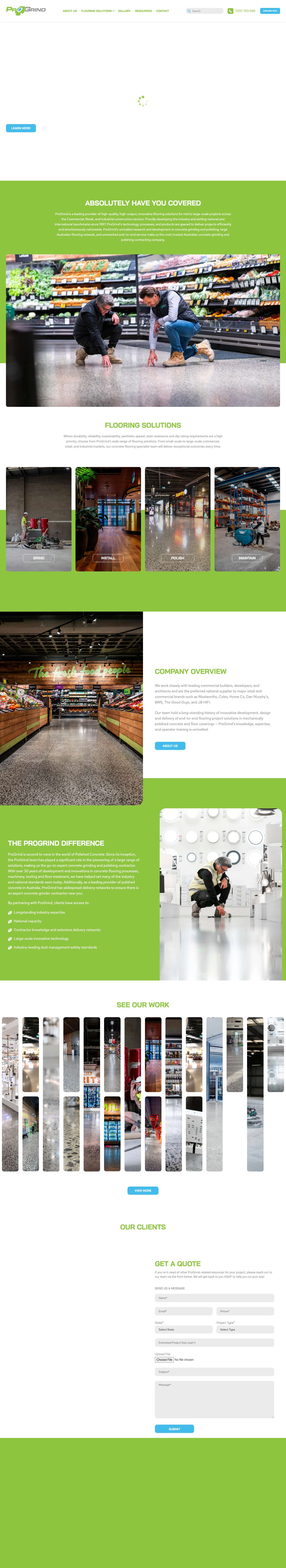 Complete Flooring Solutions Australia | ProGrind - Full Screenshot