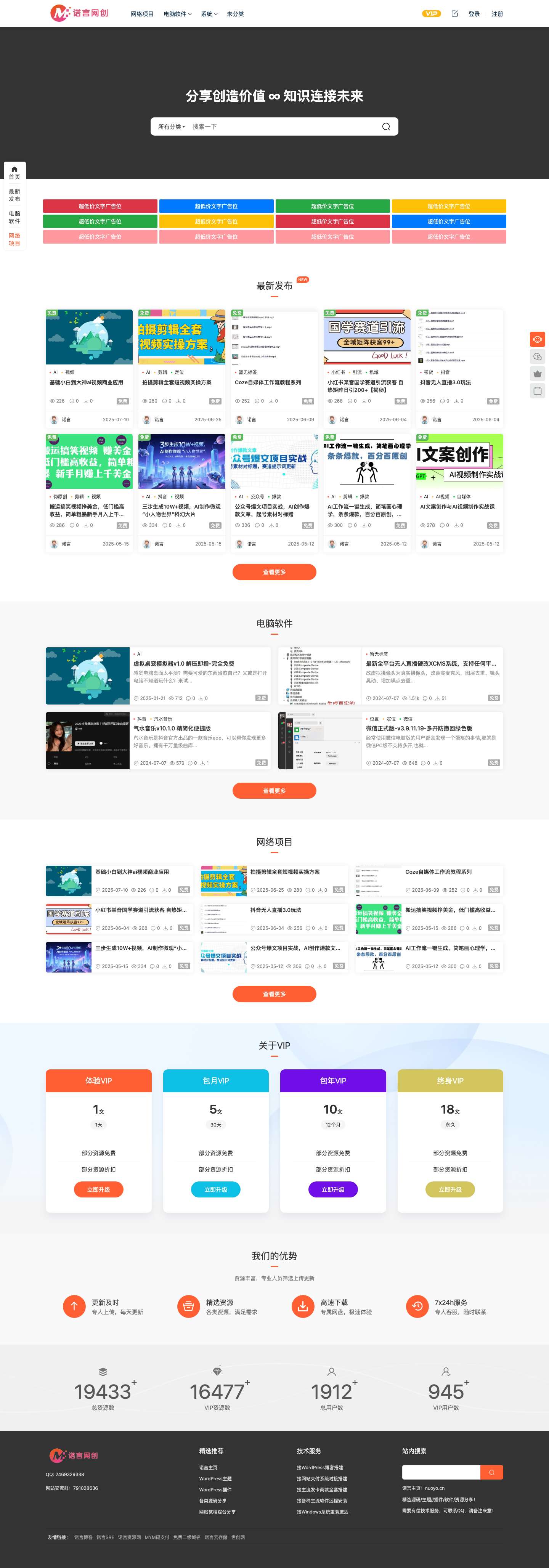 诺言网创-专业的网络项目分享站 - Full Screenshot