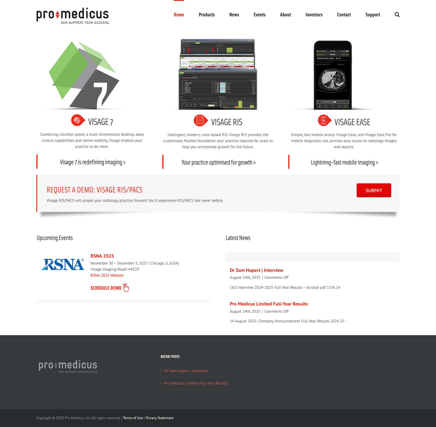 Home - Pro Medicus - Full Screenshot