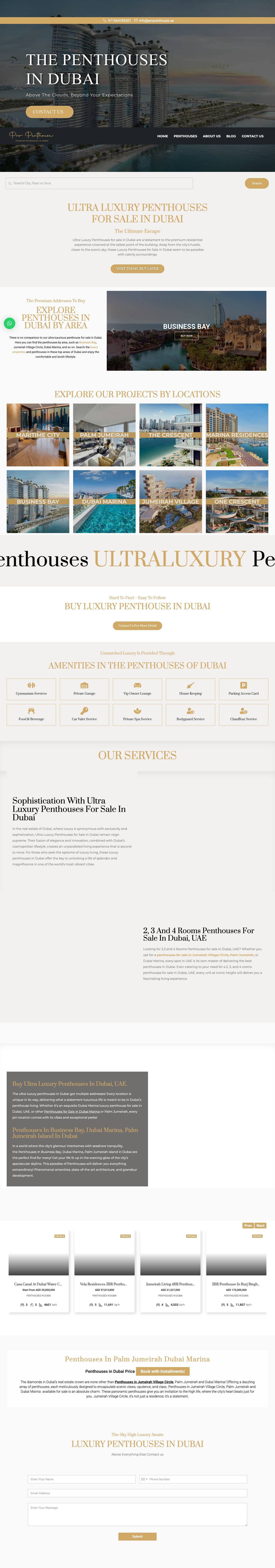 Luxury Penthouses for Sale in Dubai | Pro Penthouse - Full Screenshot