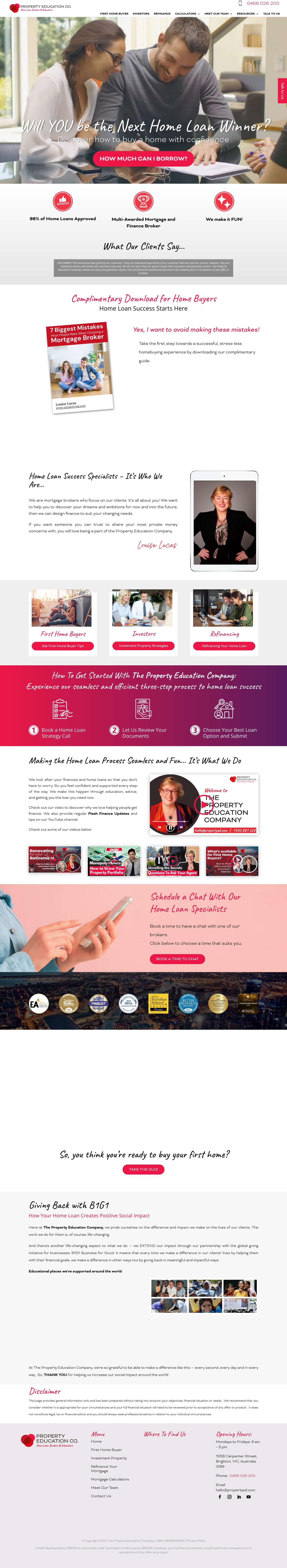 Homepage New Home Loan - Property Education Home Loan Brokers Melbourne - Full Screenshot