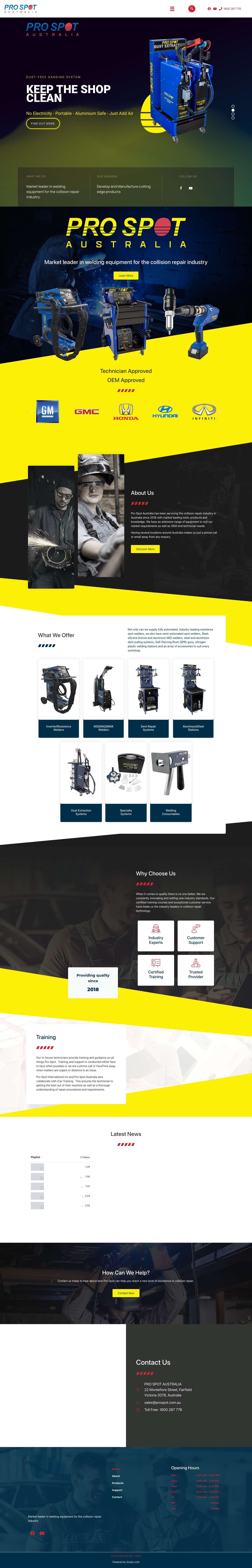 Pro Spot Australia - Welding Equipment for Collision Repair - Full Screenshot