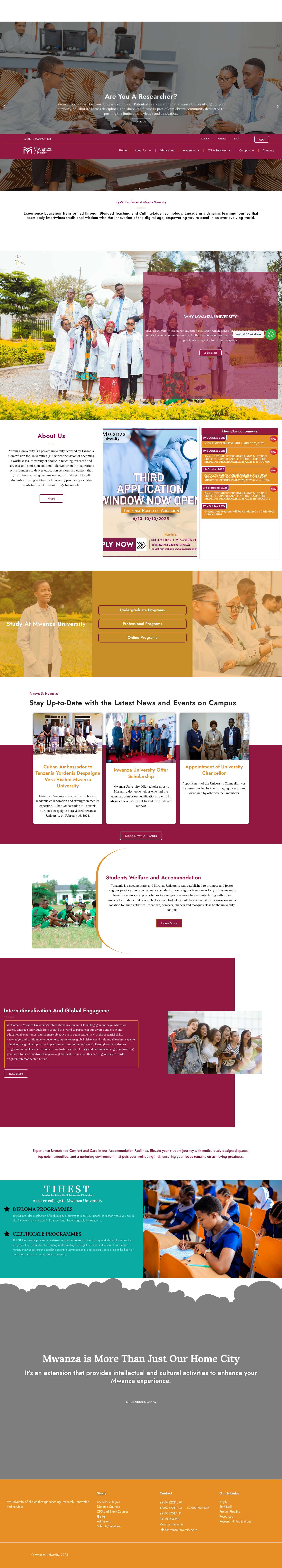 Home - Mwanza University - Full Screenshot