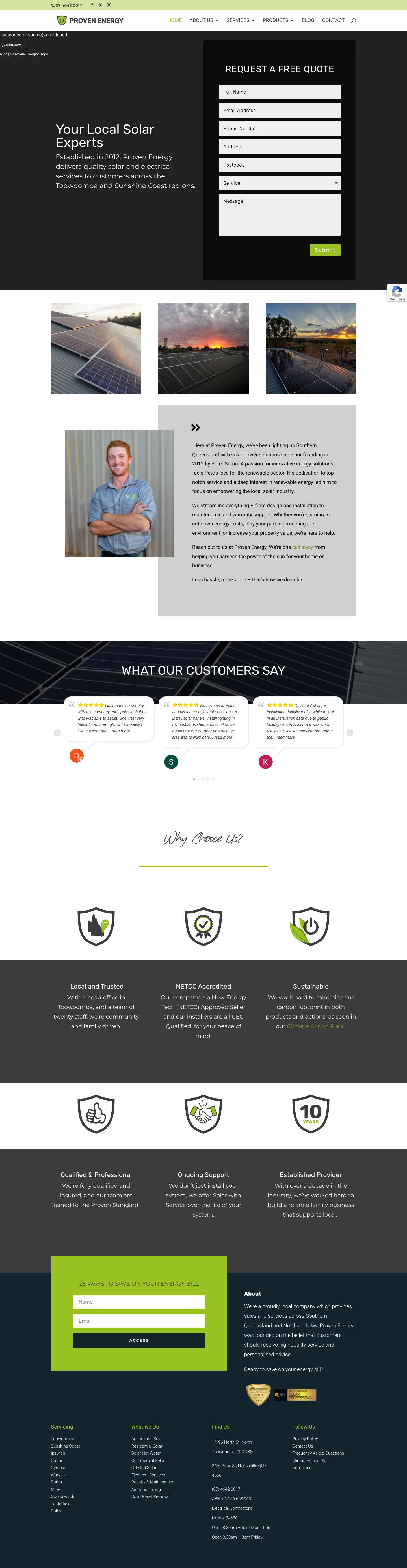 Proven Energy ☀️ Toowoomba's Most Trusted Solar Company - Full Screenshot