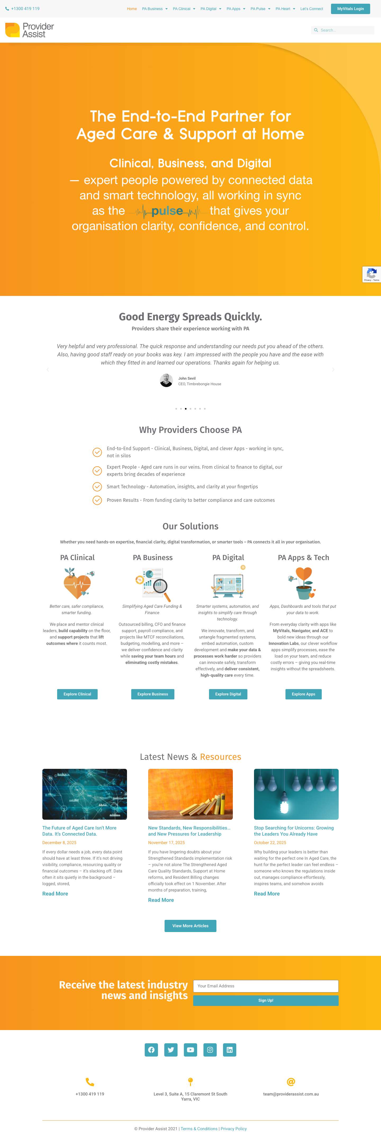 Provider Assist | The Aged Care Experts - Full Screenshot