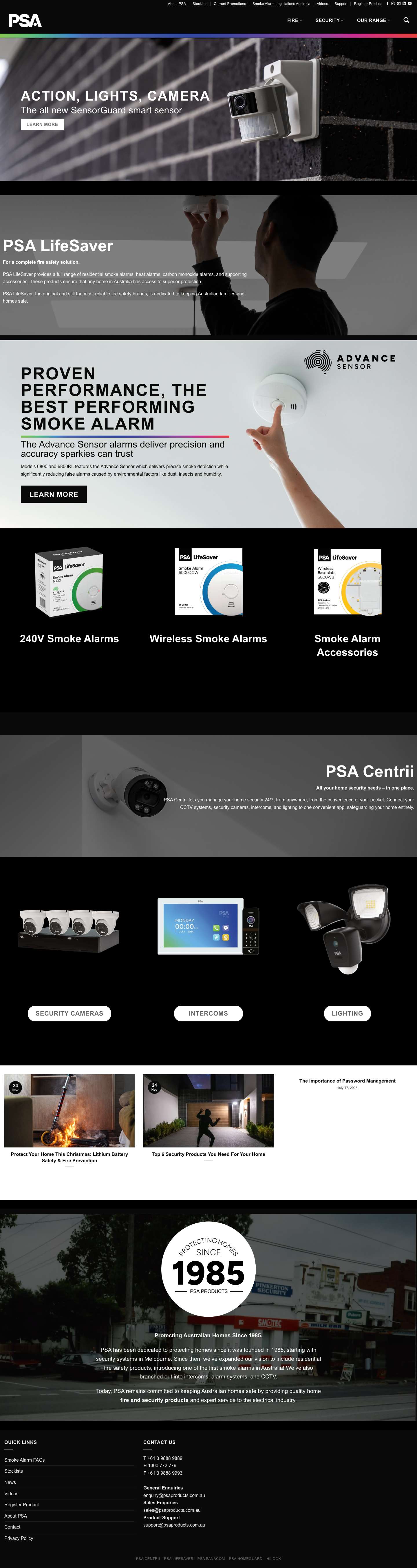 PSA Products | Security Systems Wholesale in AustraliaImage Without Border - Full Screenshot