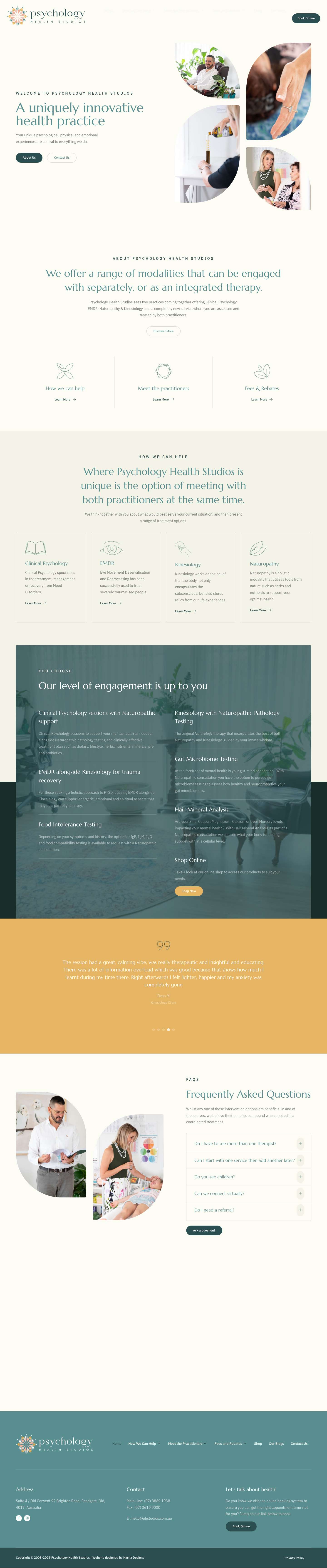 Home - Psychology Health Studios - Full Screenshot