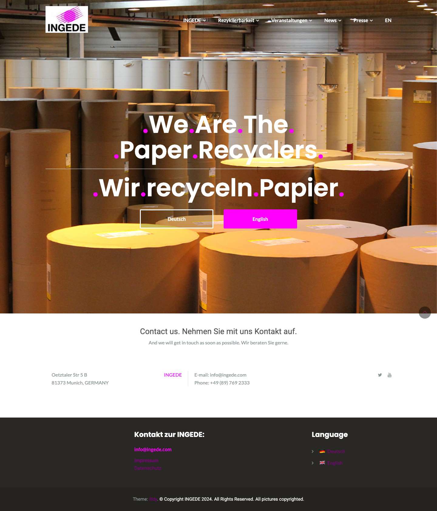 Wir sind die Papierrecycler – Welcome to INGEDE - Full Screenshot