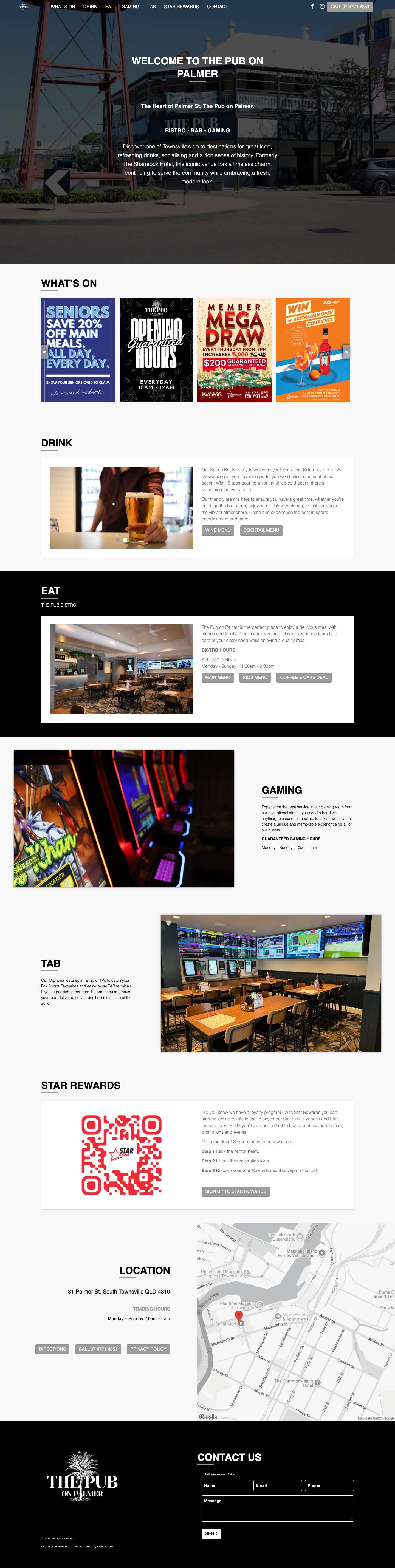 Home - The Pub on Palmer - Full Screenshot