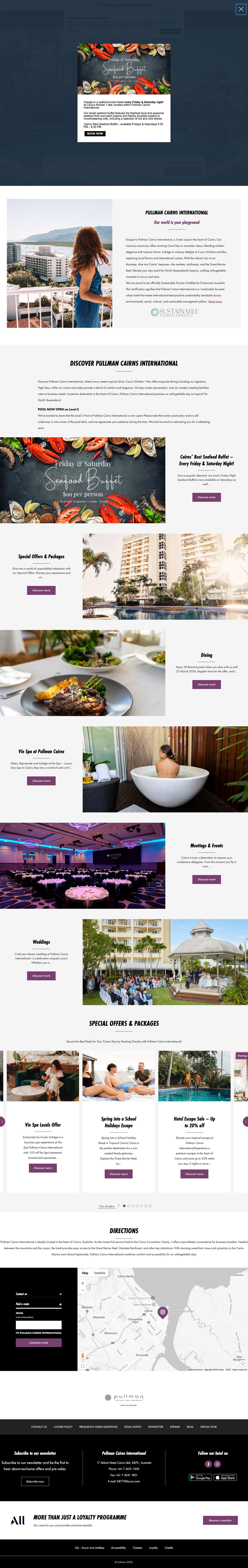 Premium Hotel in Cairns | Pullman Cairns International - Full Screenshot