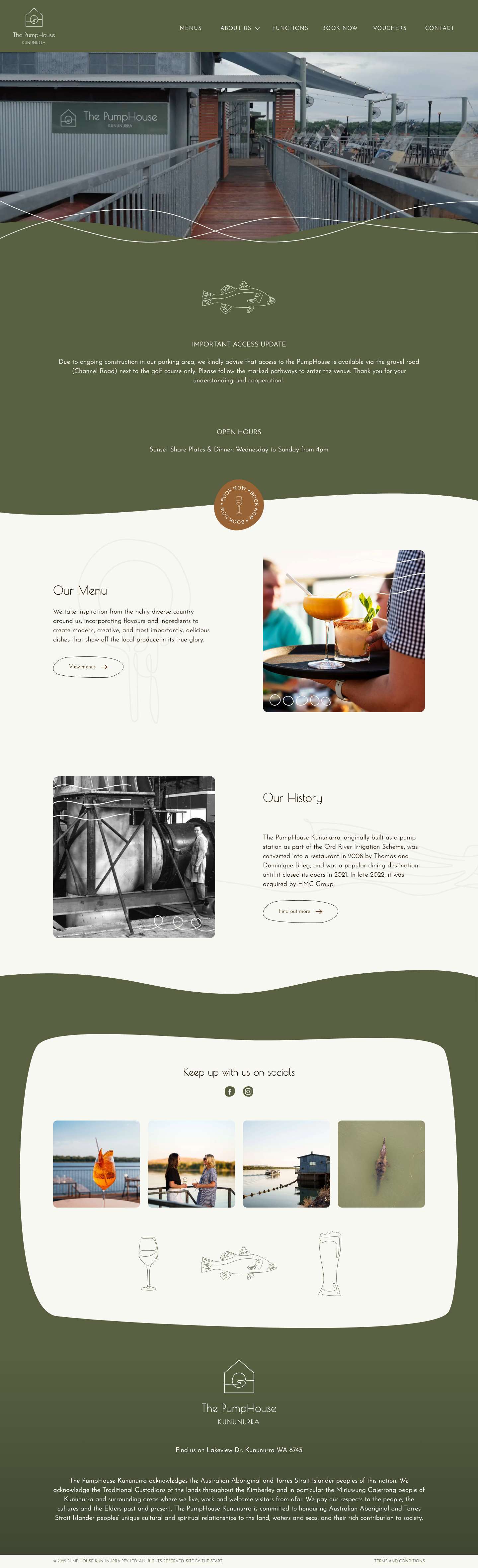 PumpHouse Kununurra - Culinary Flare & Spectacular Views - Full Screenshot