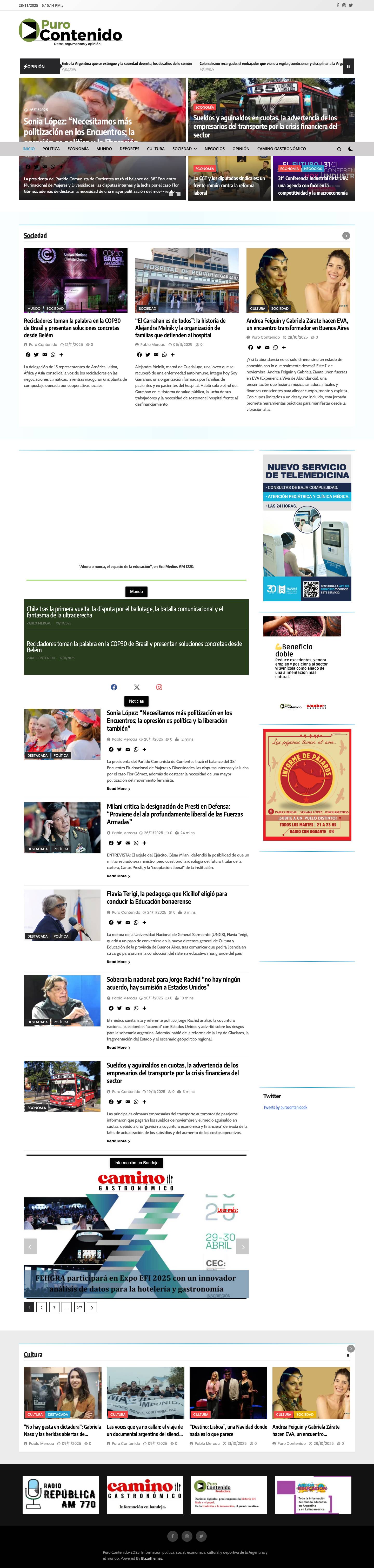 Puro Contenido - Datos, argumentos y opinión. - Full Screenshot