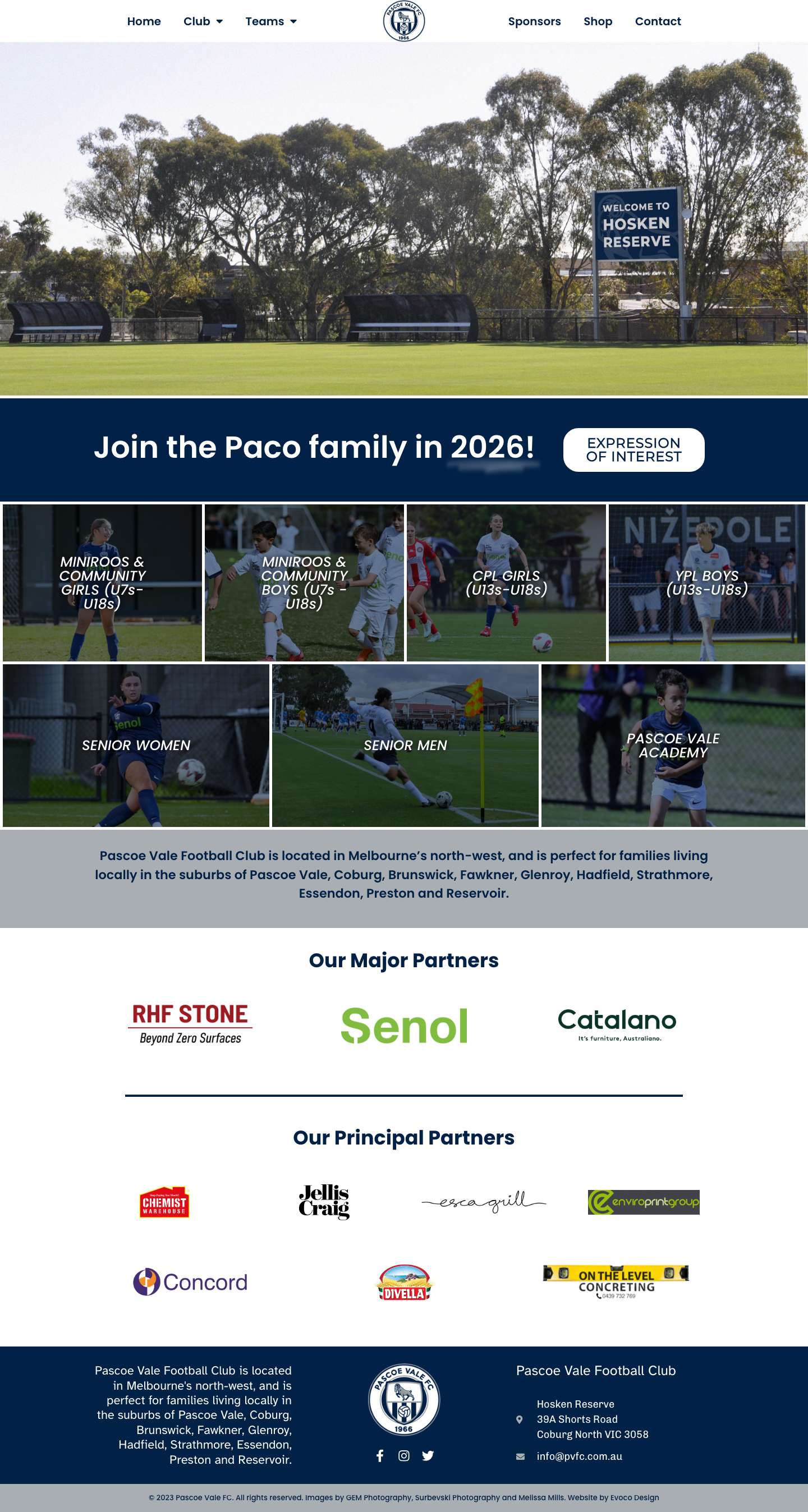 Pascoe Vale FC – The official website of Pascoe Vale Football Club 🐏 - Full Screenshot