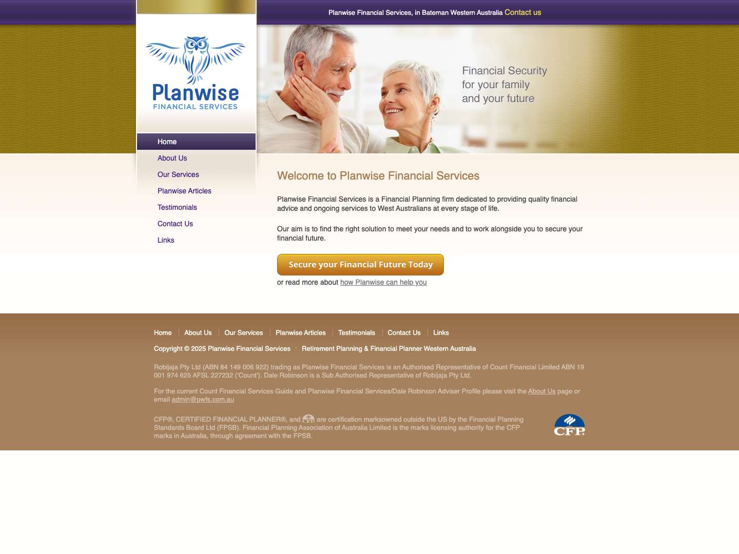 Home - Planwise Financial Services - Full Screenshot